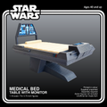 Sci Fi Medical Bed Table 3 with Monitor 3.75 Inch 1:18 3D Printed Diorama