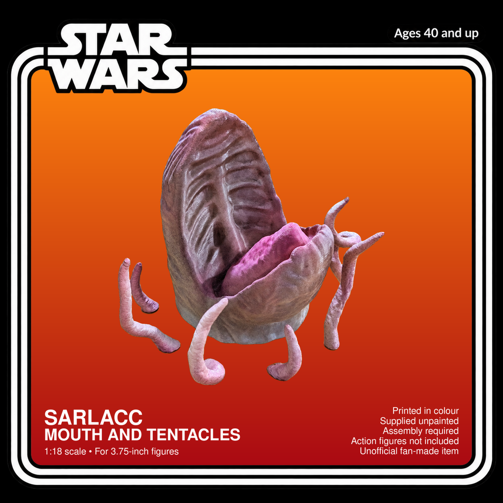 Star Wars Sarlacc Mouth with Tentacles 3.75 Inch 1:18 3D Printed Diorama