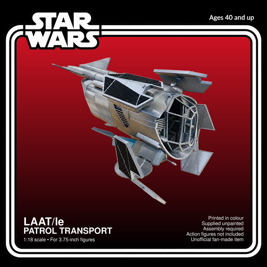 Star Wars LAAT le Patrol Transport 3.75 Inch 1:18 3D Printed Unpainted Kit