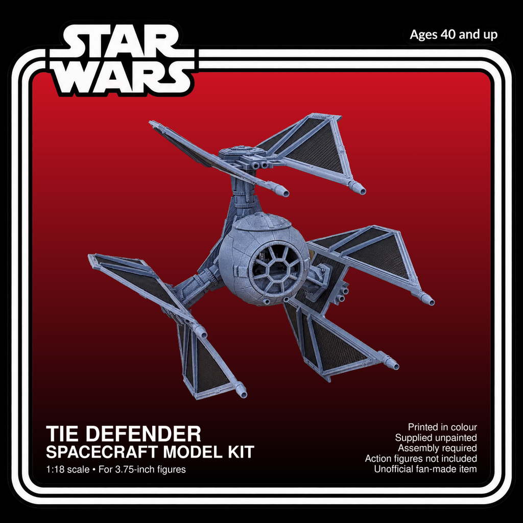 Star Wars TIE Defender 3.75 Inch 1:18 3D Printed Unpainted Model Kit