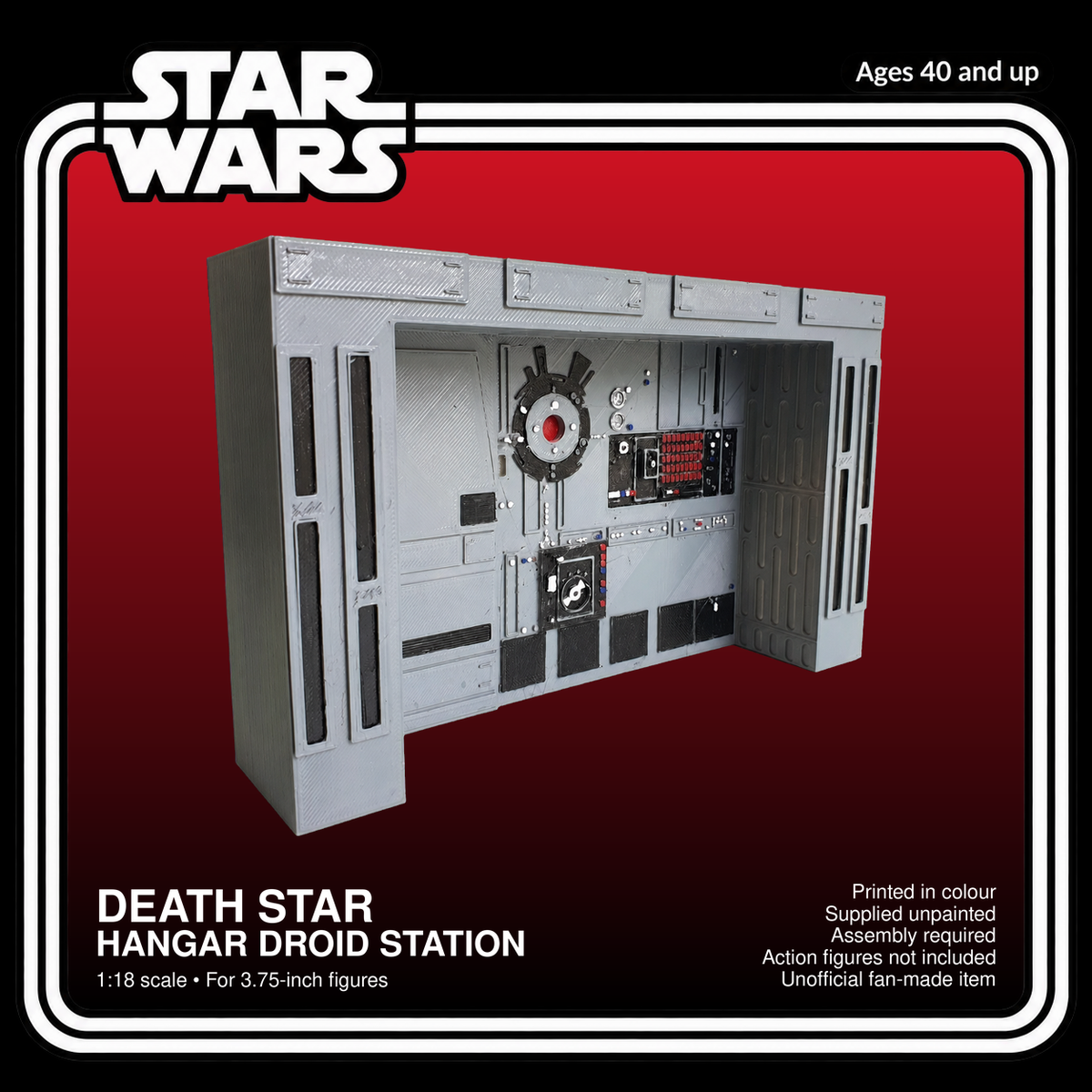 Star Wars Death Star Hangar Droid Station 3.75 Inch 1:18 3D Printed Kit