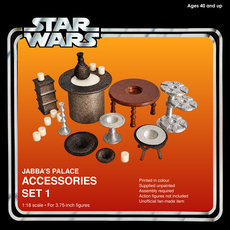 Star Wars Jabba's Palace Accessories Set 1 3.75 Inch 1:18 3D Printed Kit