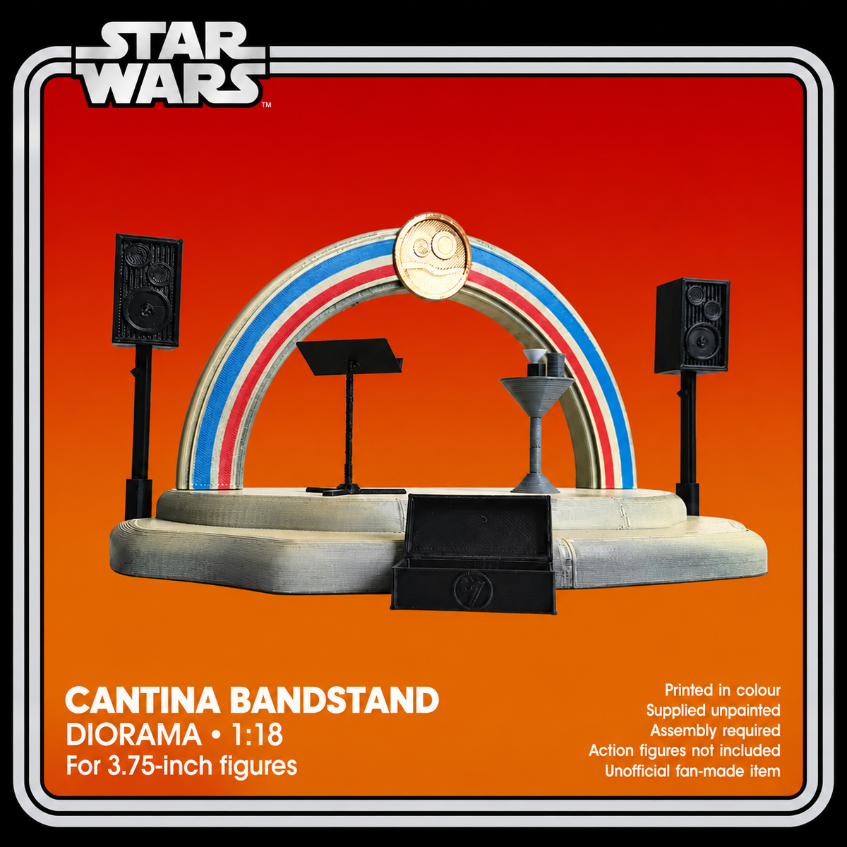 Star Wars Cantina Bandstand 1:18 3D Printed Diorama Display Model Kit