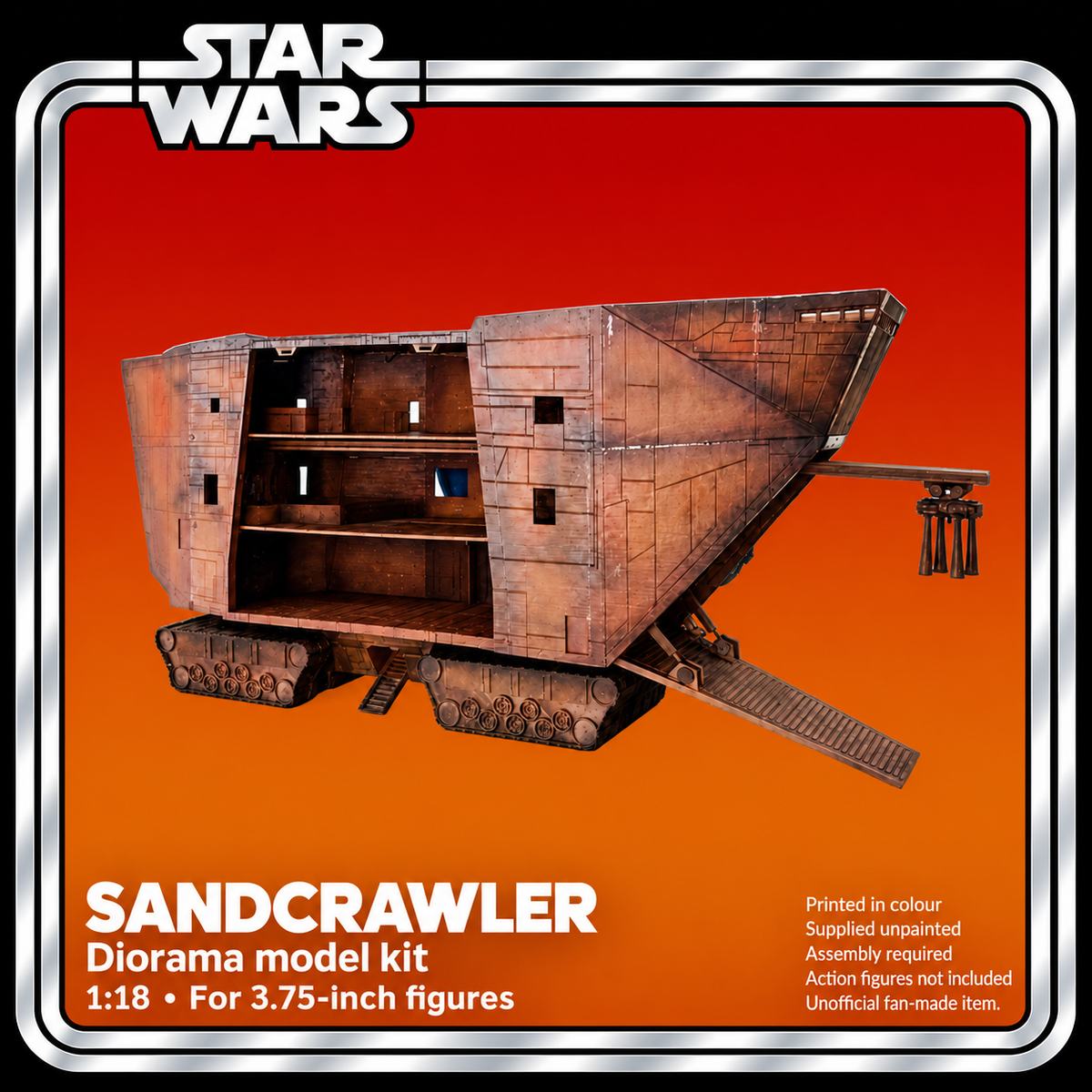 Star Wars Sandcrawler 1:18 3D Printed Tatooine Diorama Model Kit