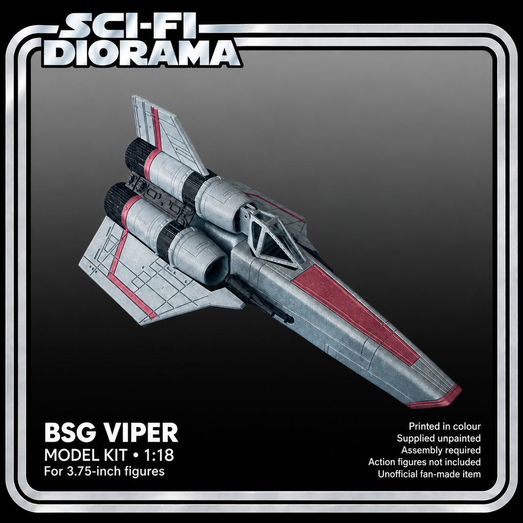Battlestar Galactica BSG Viper 1:18 3D Printed Ship Diorama Model Kit