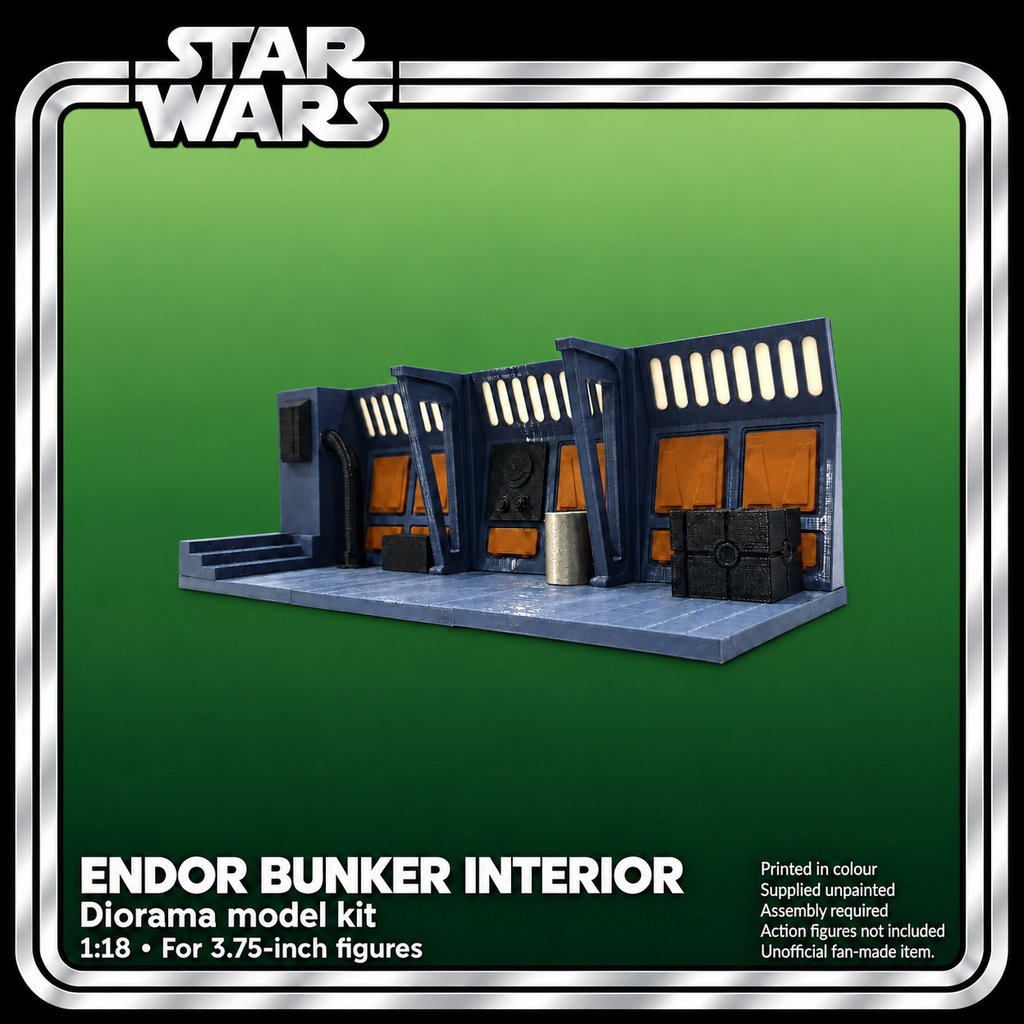 Star Wars Endor Bunker Interior 1:18 3D Printed Diorama Display Model Kit