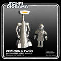 Buck Rogers Crichton & Twiki Robots 1:18 Silver 3D Printed Model Kit