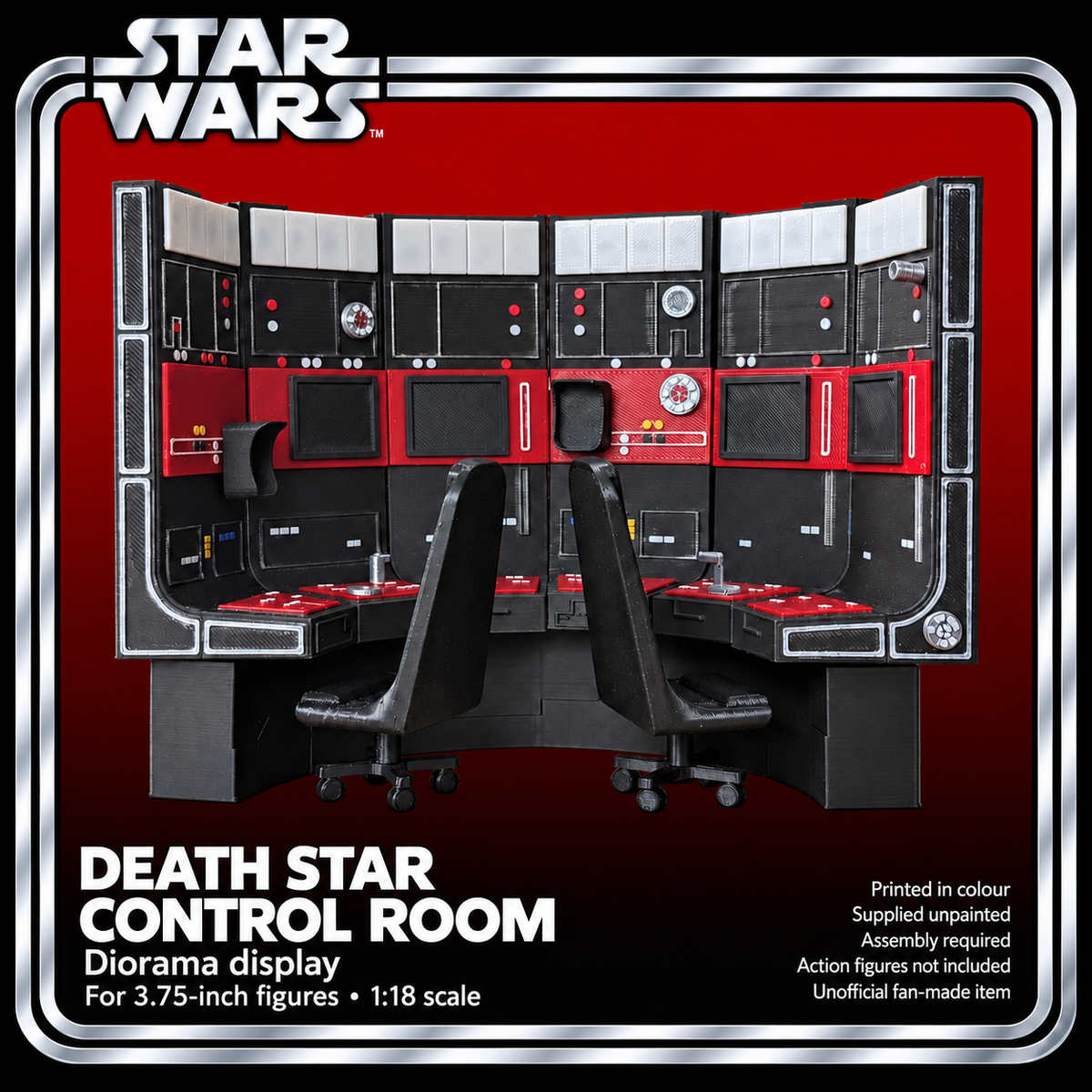 Star Wars Death Star Control Room 1:18 3D Printed Diorama Display Kit