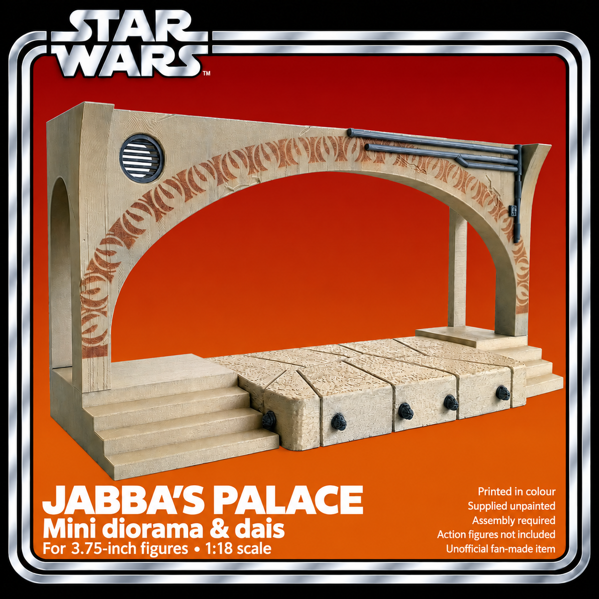 Star Wars Jabba Palace Mini & Dais 1:18 3D Printed Diorama Display Kit