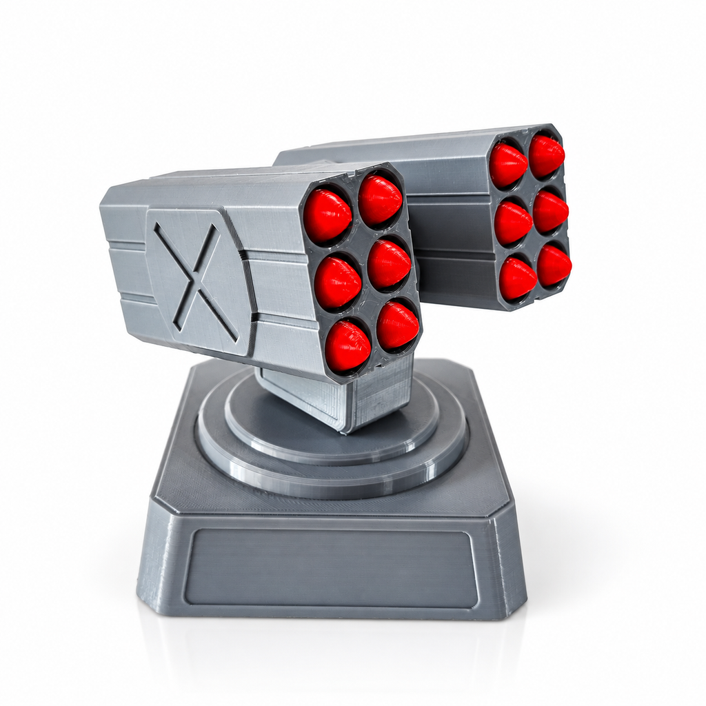 Sci Fi Missile Turret With Base 12 Missiles 3.75 Inch 1:18 3D Printed Kit