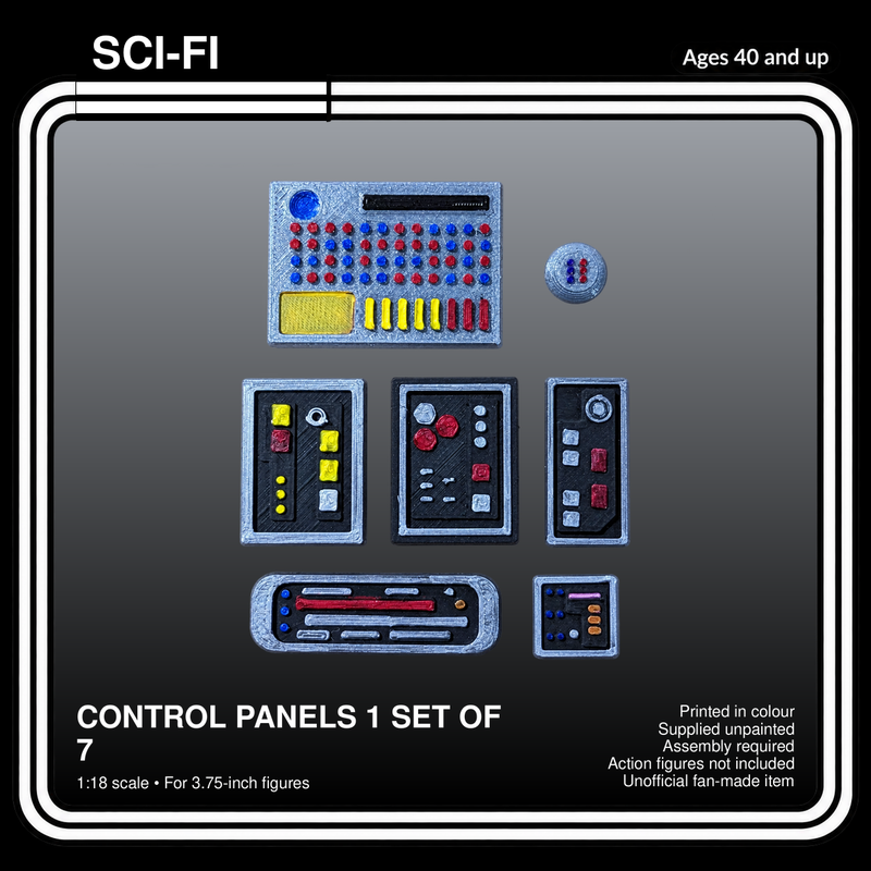 Sci Fi Control Panels Set 1 7 Pieces 1:18 Diorama Accessories - product card