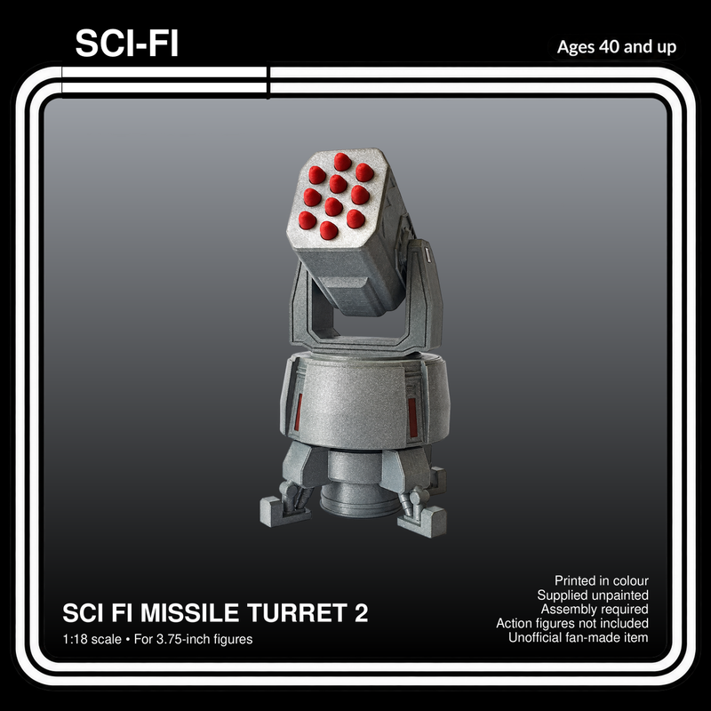 Sci Fi Missile Turret 2 1:18 3D Printed Model Kit - product card