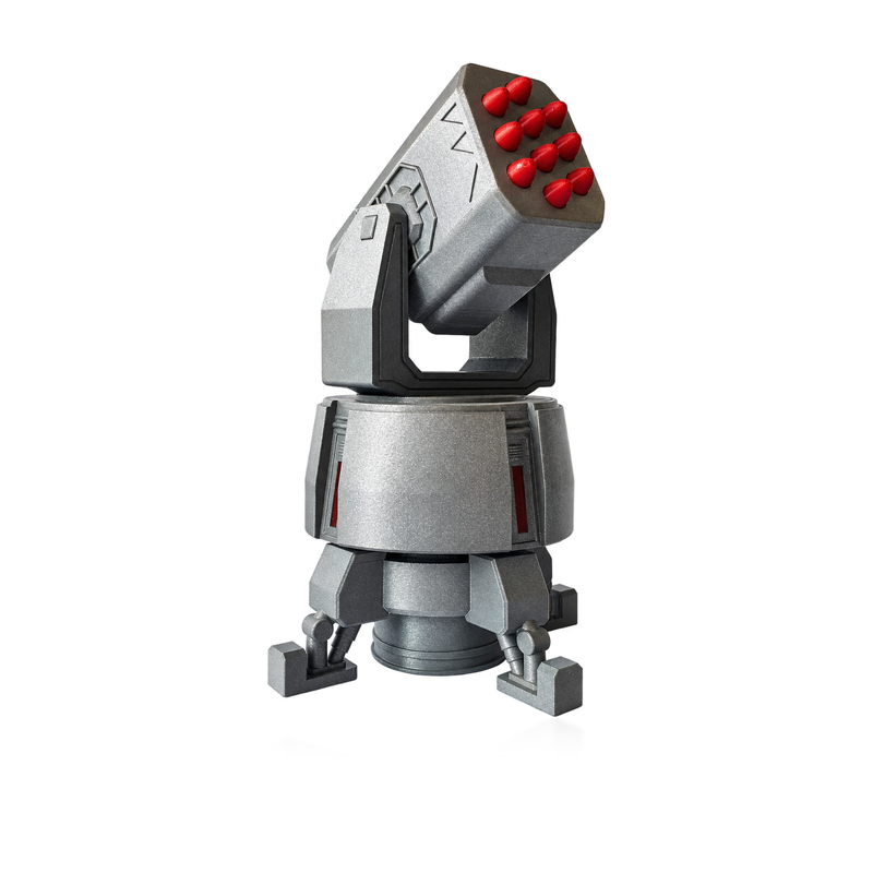 Sci Fi Missile Turret 2 1:18 3D Printed Model Kit - detail view