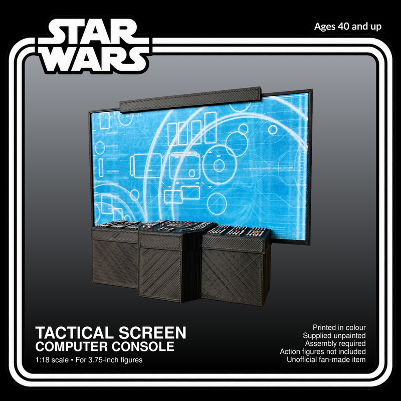 Sci Fi Tactical Screen Computer Console 3.75 Inch 1:18 3D Printed Kit