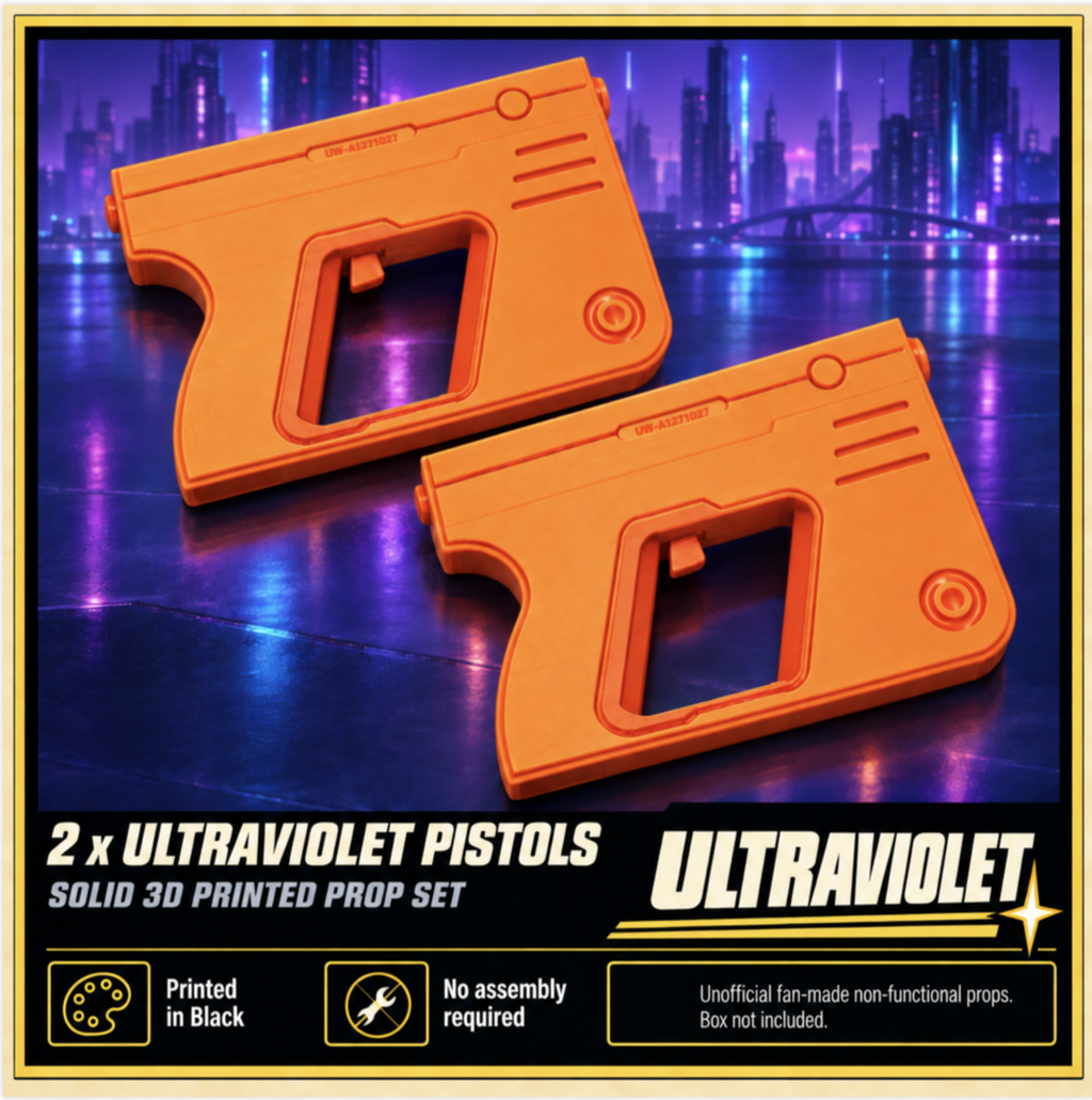 Ultraviolet Pair of Pistols 3D Printed Cosplay Prop Set