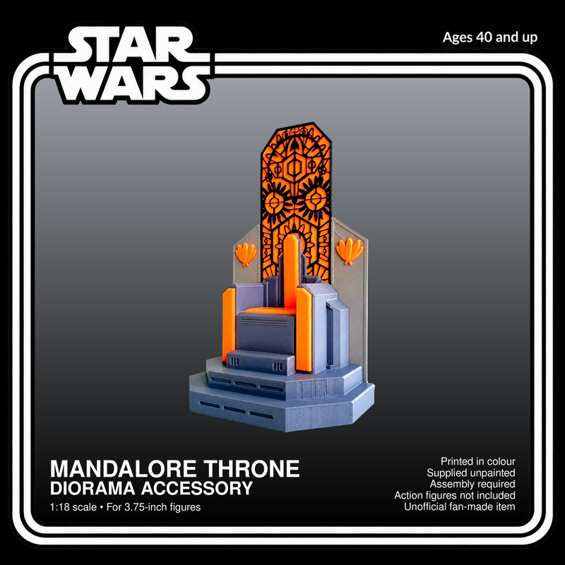 Star Wars Mandalore Throne 3.75 Inch 1:18 3D Printed Diorama Kit