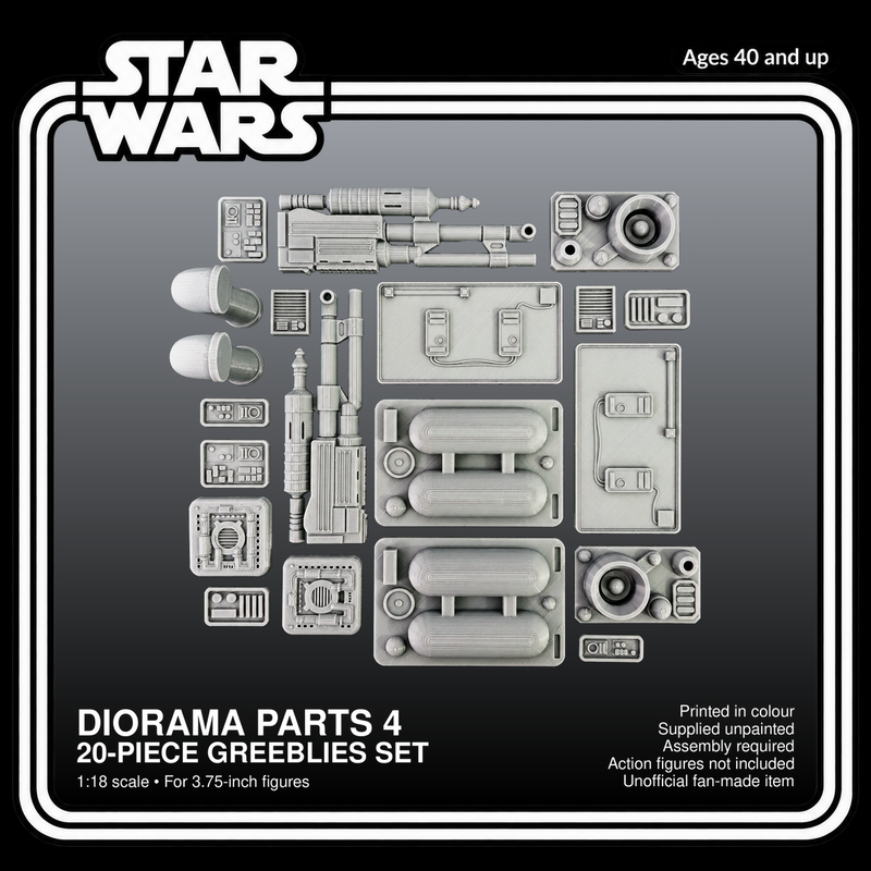 Sci Fi Diorama Parts 4 Greeblies 20 Pieces 3.75 Inch 1:18 Unpainted
