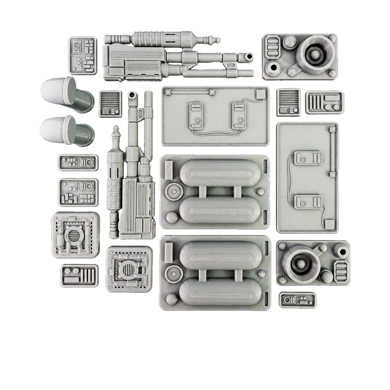 Sci Fi Diorama Parts 4 Greeblies 20 Pieces 3.75 Inch 1:18 Unpainted