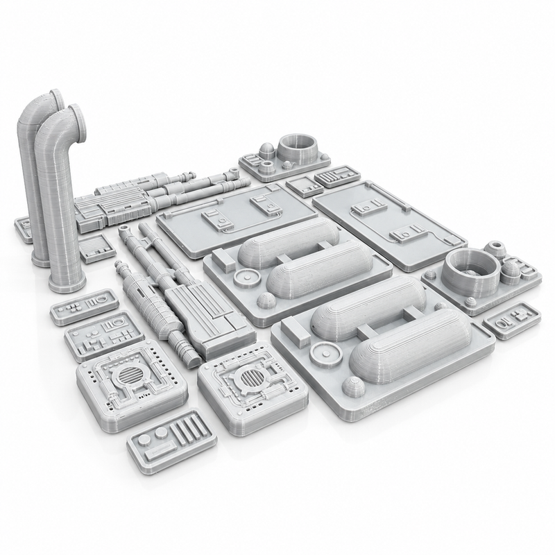 Sci Fi Diorama Parts 4 Greeblies 20 Pieces 3.75 Inch 1:18 Unpainted