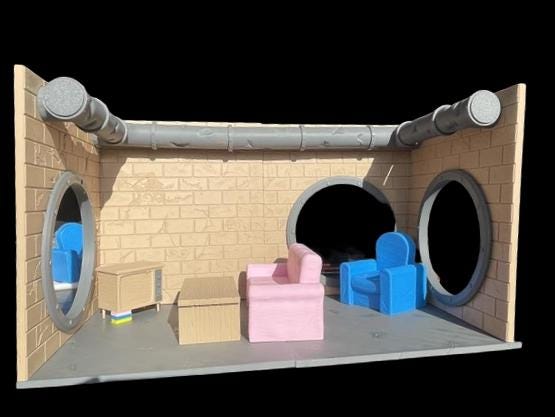TMNT Sewer Lair Diorama 1:12 3D Printed Display Model Kit - product view 3