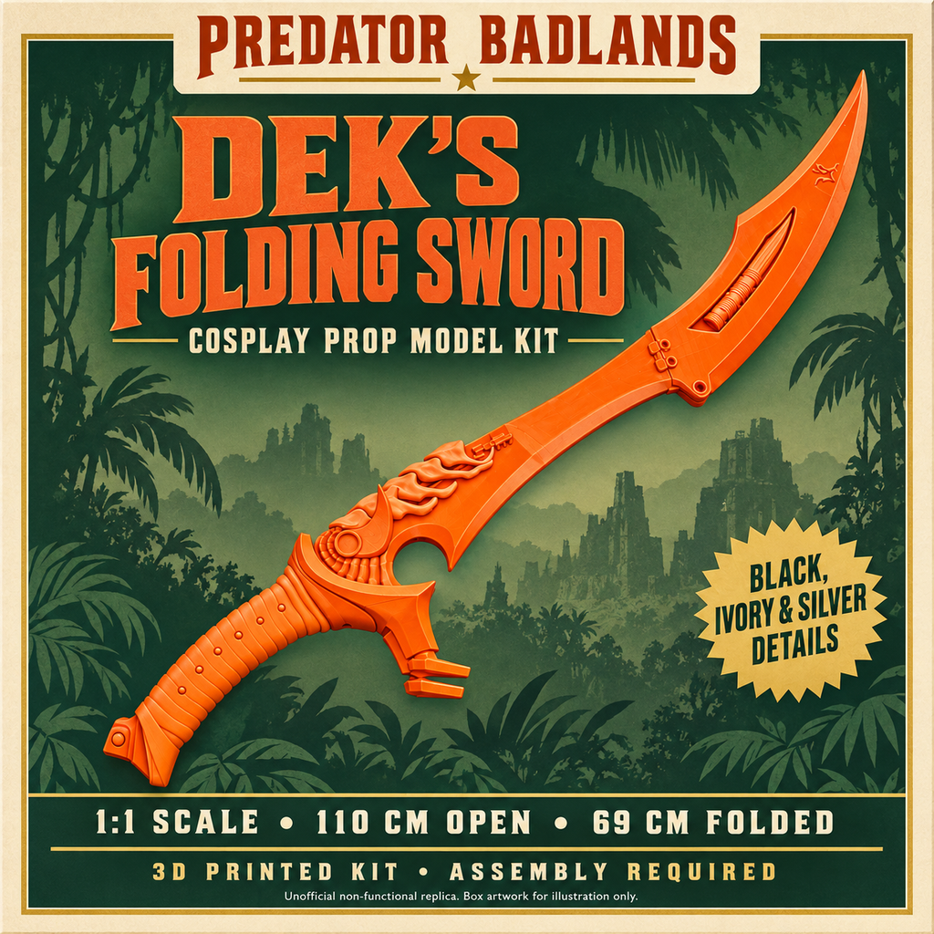 Predator Badlands Dek Folding Sword Colour 110cm 3D Printed Cosplay Prop Kit