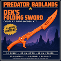 Predator Badlands Dek Folding Sword All Black 110cm 3D Printed Cosplay Kit