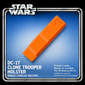 Star Wars DC-17 Clone Trooper Single Holster 3D Printed Cosplay Prop Kit