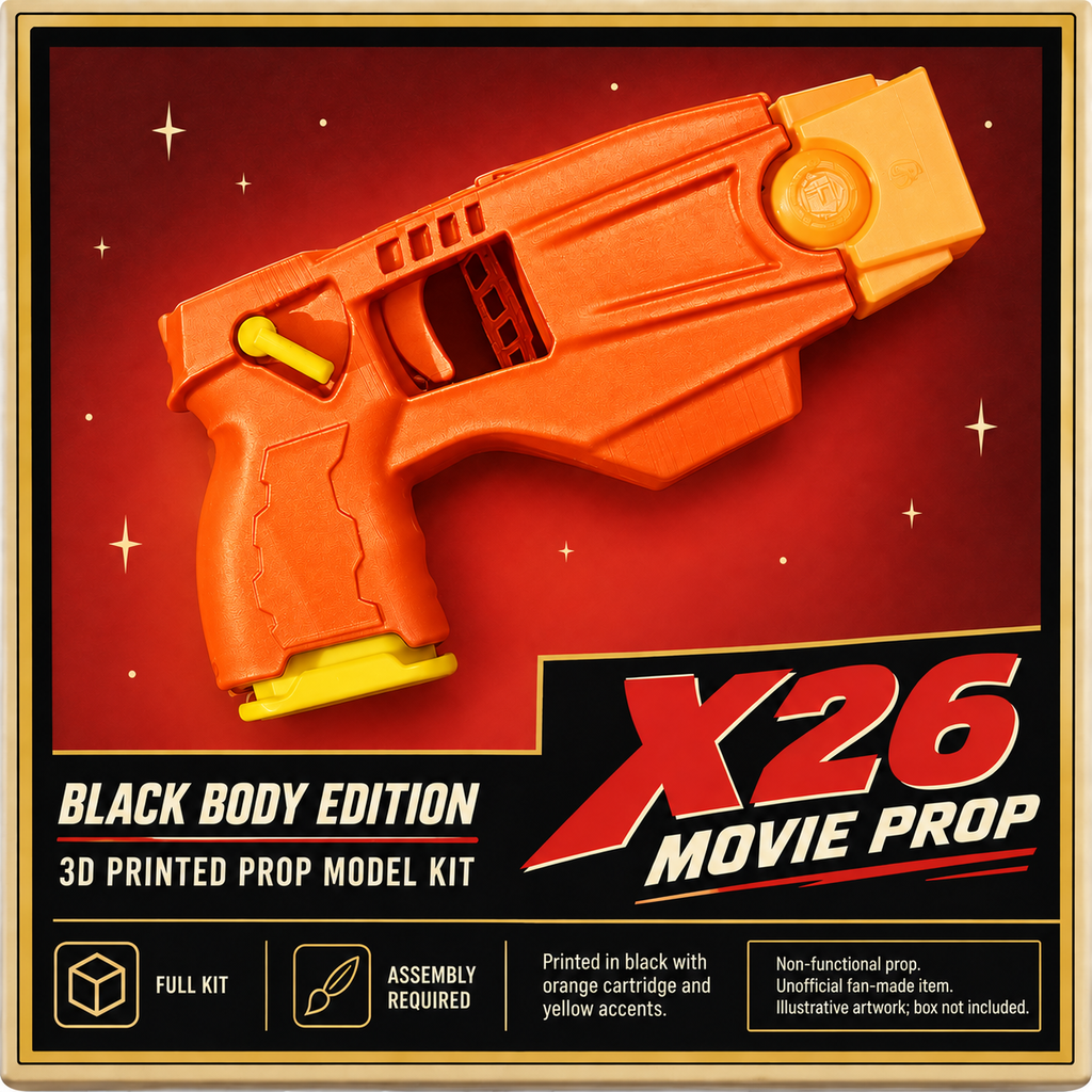 X26 Black Body Movie Taser Non-Functional 3D Printed Cosplay Prop Kit