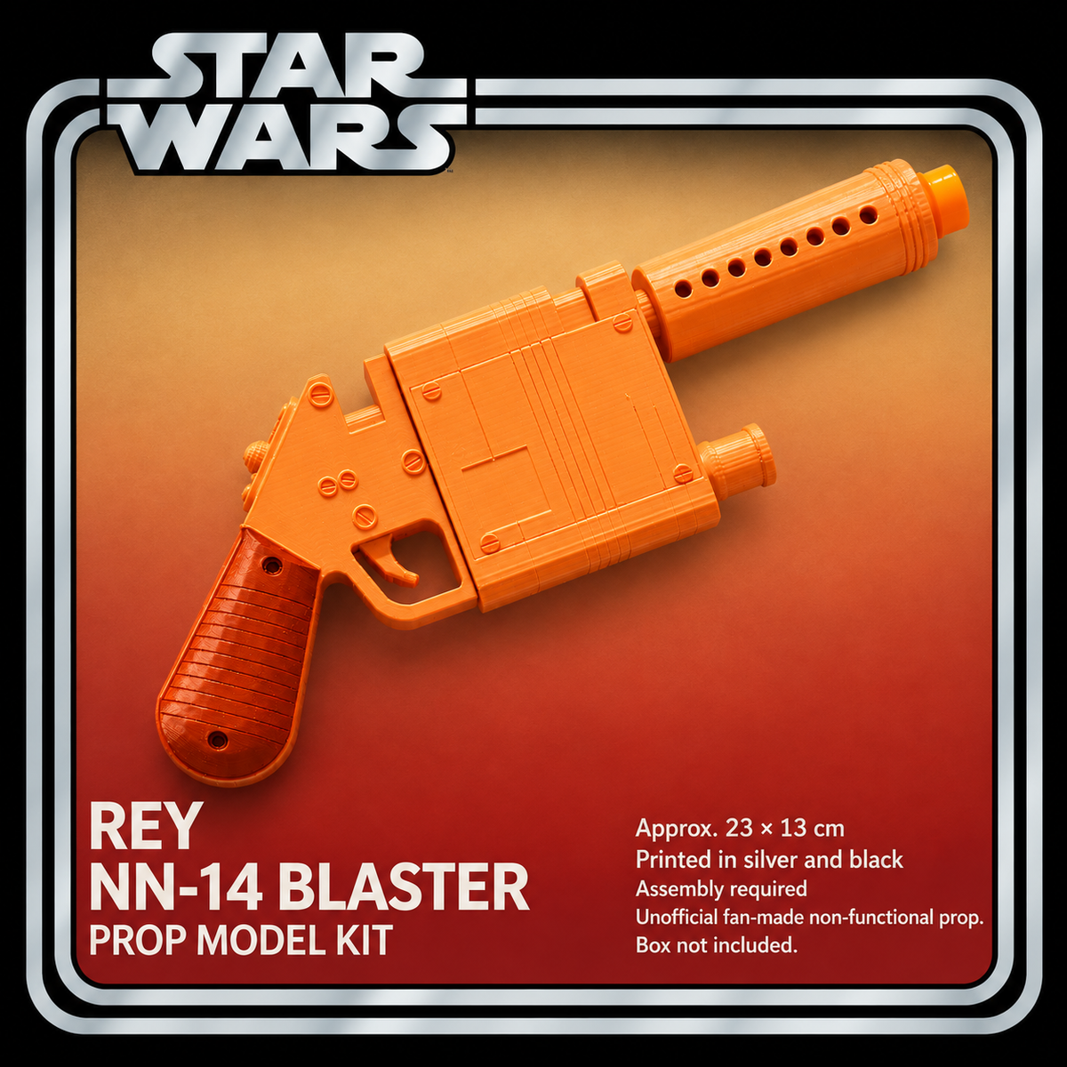 Star Wars Rey NN-14 Blaster 23cm 3D Printed Toy Cosplay Prop Model Kit