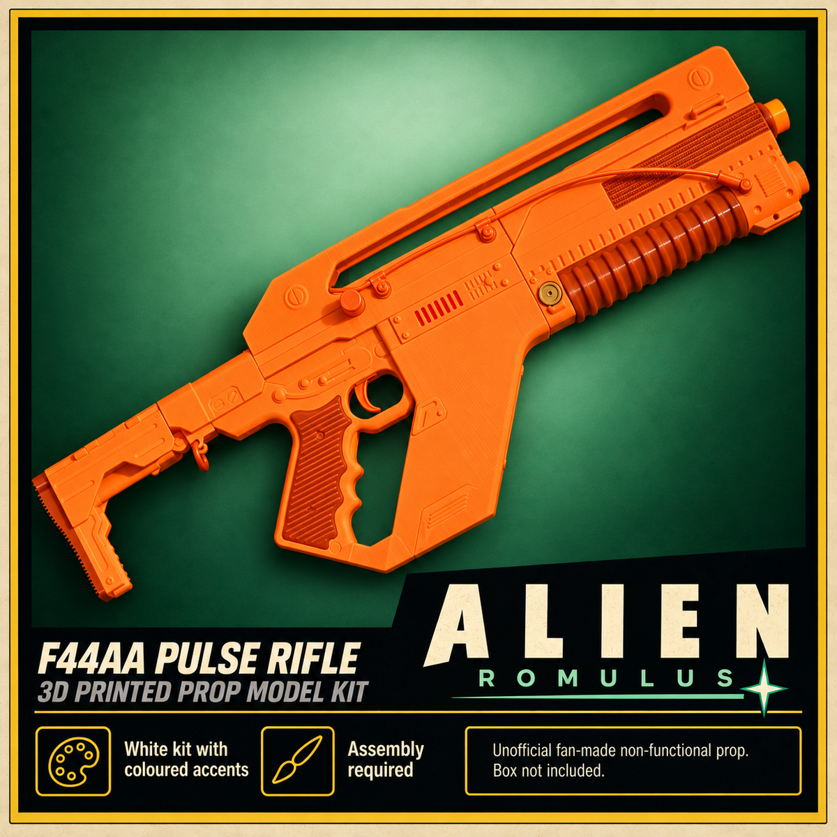 Alien Romulus F44AA Pulse Rifle White 3D Printed Cosplay Prop Kit