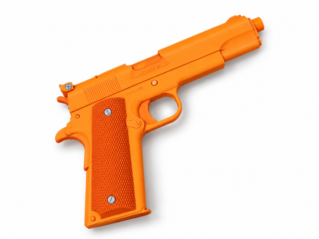 Colt MKIV Series 80 Silver Black 3D Printed Cosplay Pistol Prop Kit