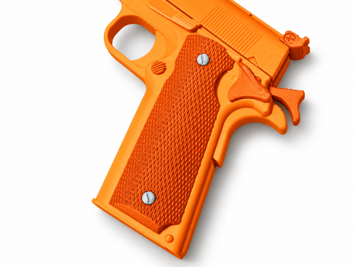 Colt MKIV Series 80 Silver Black 3D Printed Cosplay Pistol Prop Kit