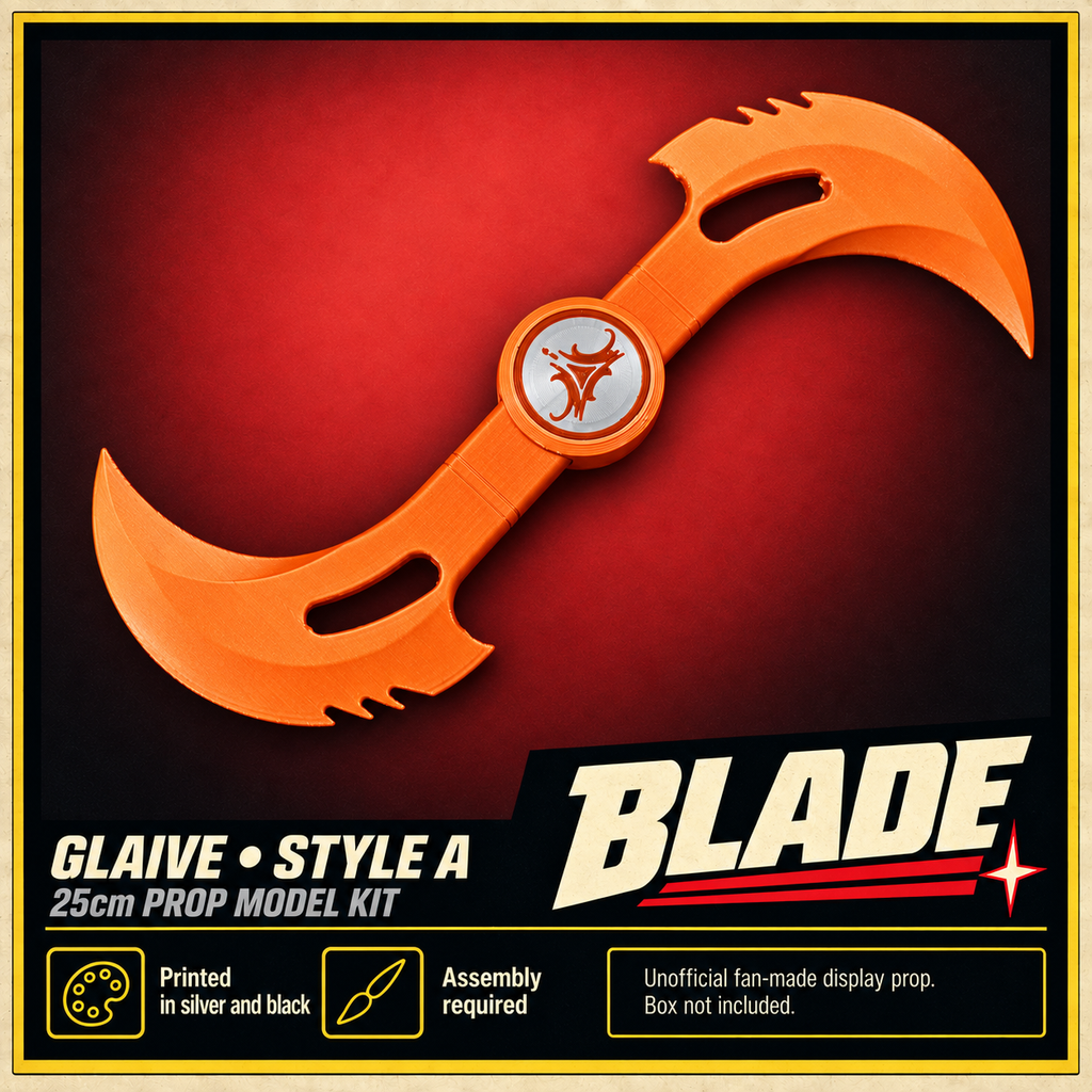 Blade Glaive 25cm Silver Style A 3D Printed Cosplay Prop Model Kit