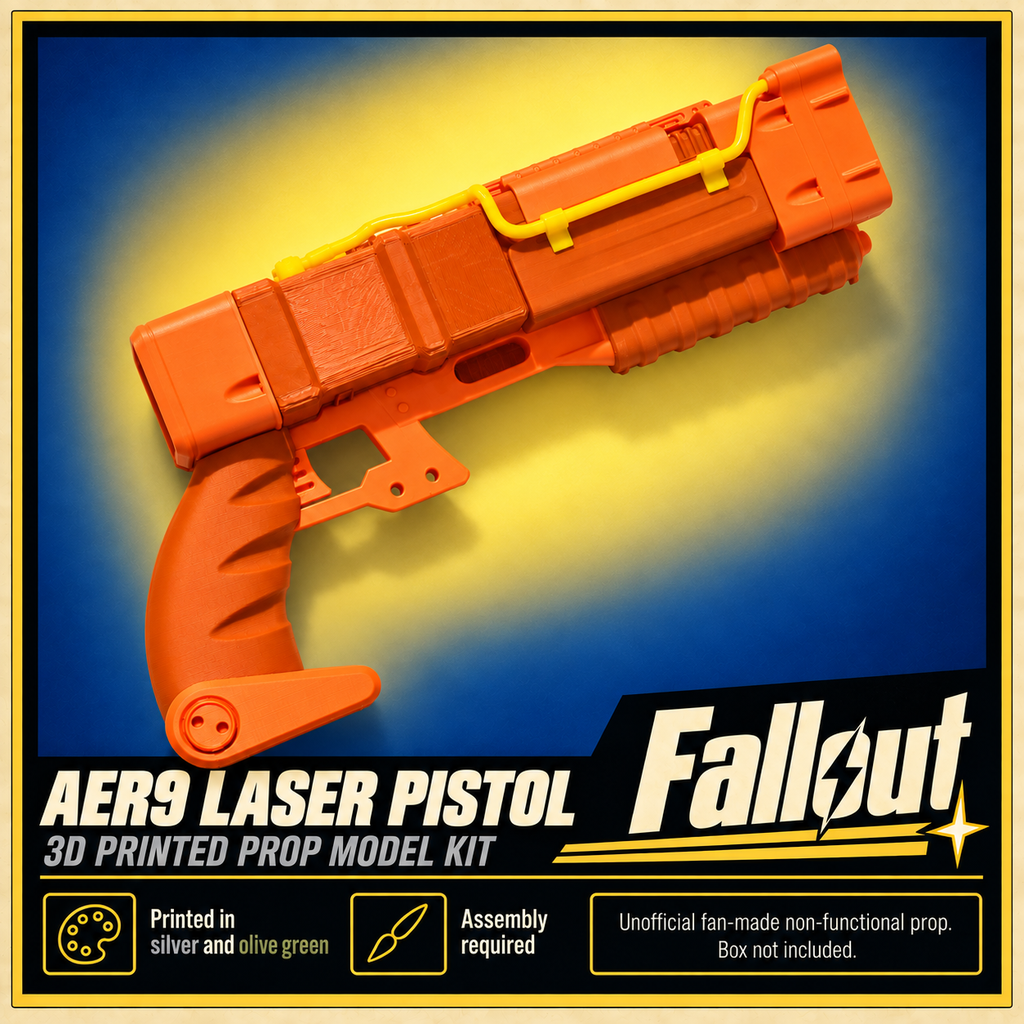 Fallout AER9 Lee Moldaver Laser Pistol Green 3D Printed Cosplay Prop Kit