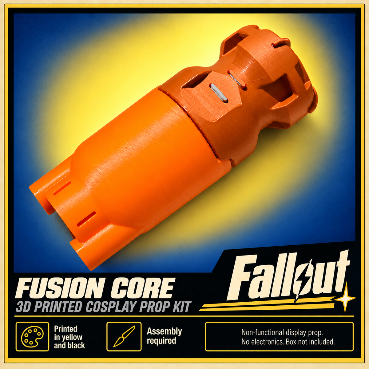 Fallout Fusion Core Yellow Black 3D Printed Power Armour Cosplay Prop Kit