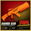 Doom Sarge G36 Green Black 3D Printed Cosplay Rifle Prop Model Kit