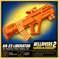 Helldivers 2 AR-23 Liberator Silver Black 3D Printed Cosplay Prop Kit