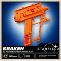 Starfield Kraken Pistol Black Red 3D Printed Cosplay Blaster Prop Kit