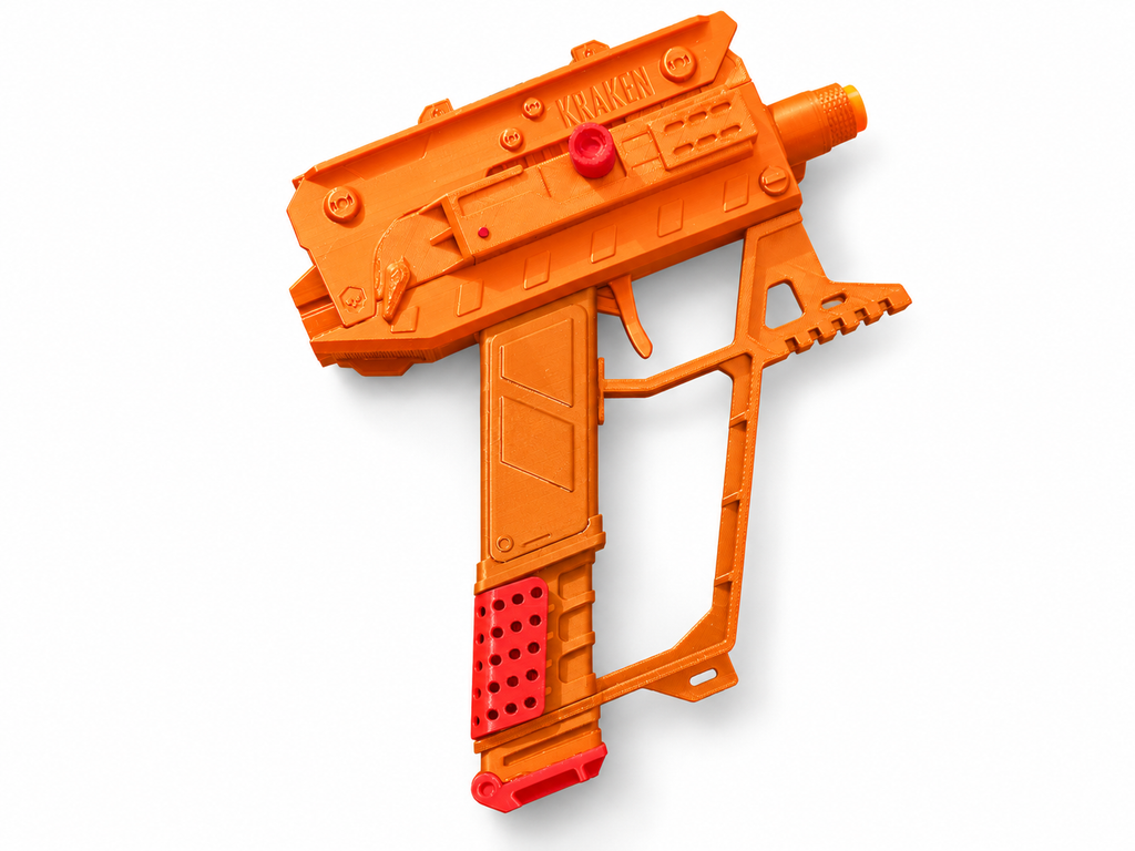 Starfield Kraken Pistol Black Red 3D Printed Cosplay Blaster Prop Kit