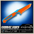 Starfield Combat Knife Blue Silver 3D Printed Cosplay Display Prop Kit