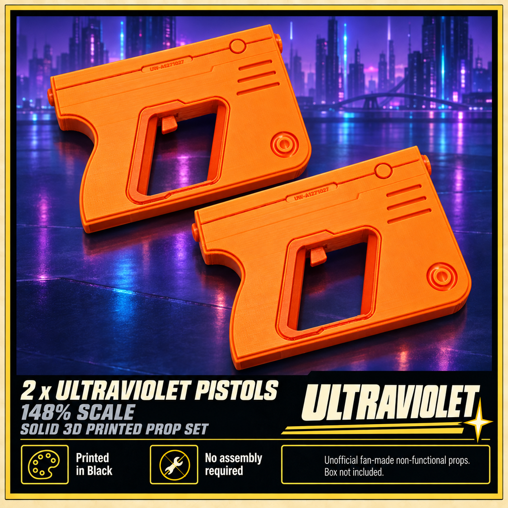 Ultraviolet Pair of Pistols 3D Printed Cosplay Prop Set