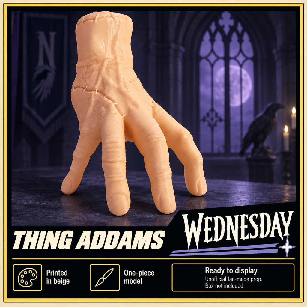 Wednesday Thing Addams Beige Hand 3D Printed Cosplay Display Prop