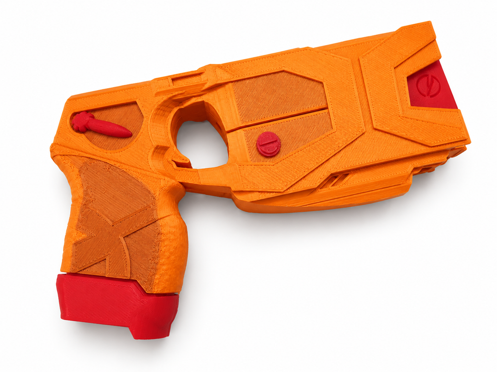 Cyberpunk Arasaka X2 Taser Silver Red 3D Printed Cosplay Prop Model Kit