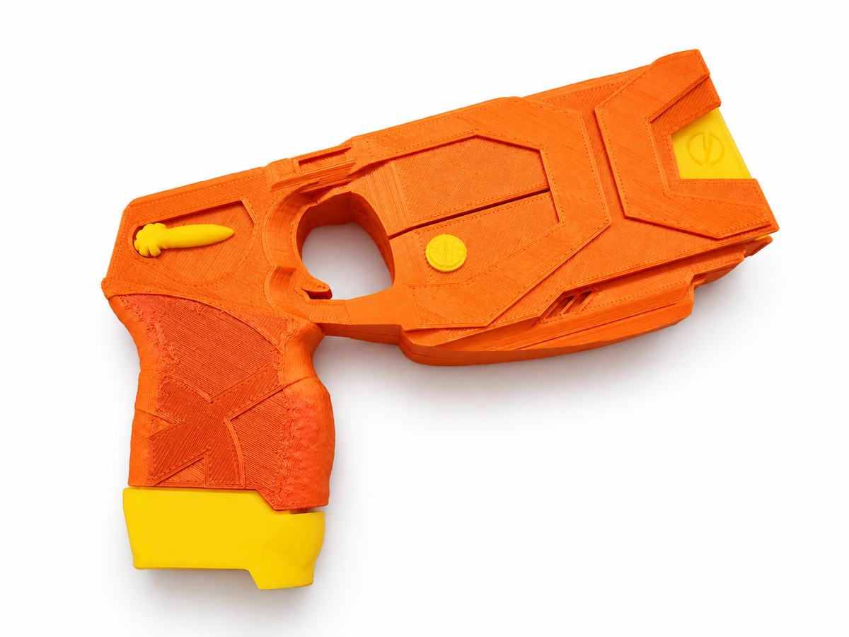 X2 Future Style Taser Silver Yellow 3D Printed Non-Functional Cosplay Prop Kit