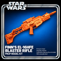 Star Wars Finn EL-16HFE Blaster Rifle With Stock 3D Printed Toy Cosplay Kit