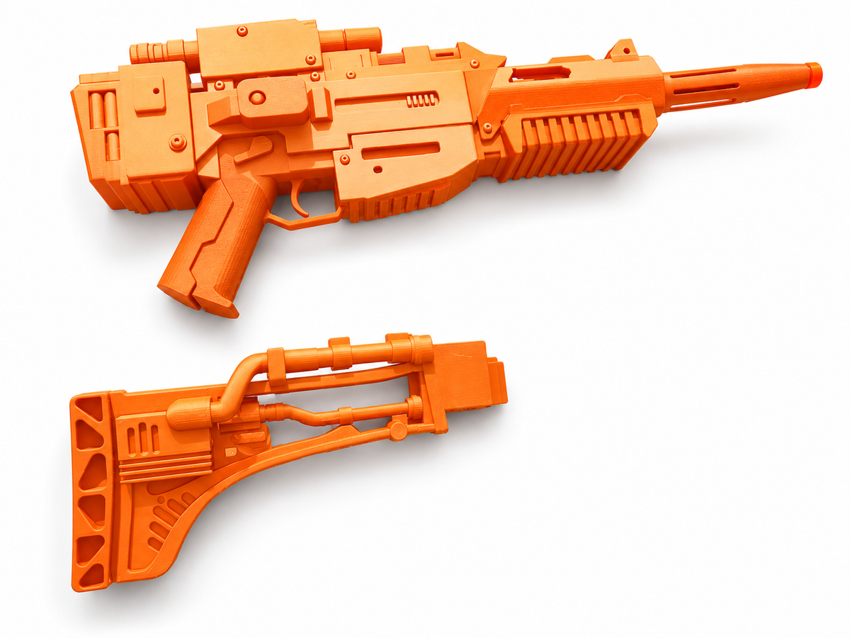 Star Wars Finn EL-16HFE Blaster Rifle With Stock 3D Printed Toy Cosplay Kit