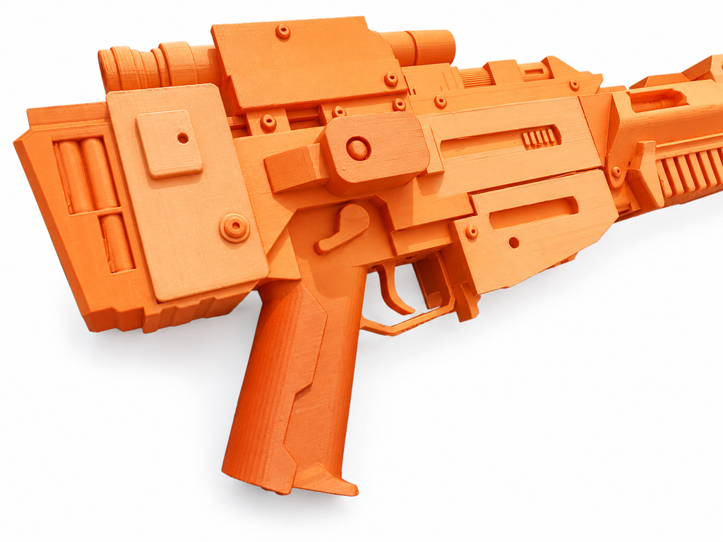 Star Wars Finn EL-16HFE Blaster Rifle With Stock 3D Printed Toy Cosplay Kit