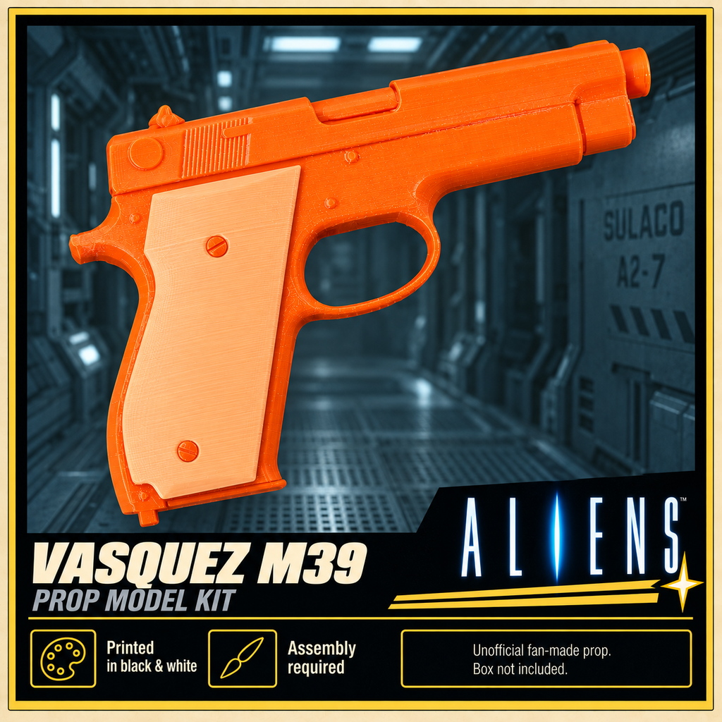 Aliens Vasquez M39 White Grip 3D Printed Non-Functional Cosplay Prop Kit