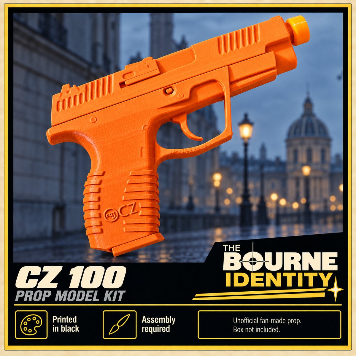 Bourne Identity CZ 100 3D Printed Non-Functional Cosplay Pistol Prop Kit