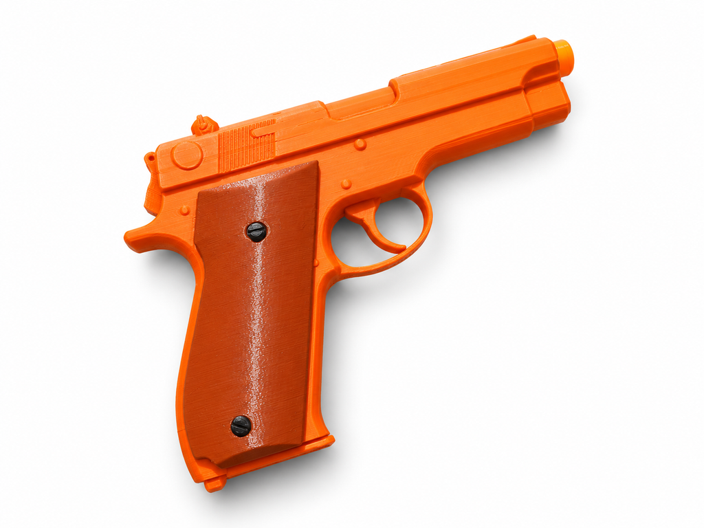 Bad Boys II Smith Wesson M39 Brown Grip 3D Printed Cosplay Prop Model Kit